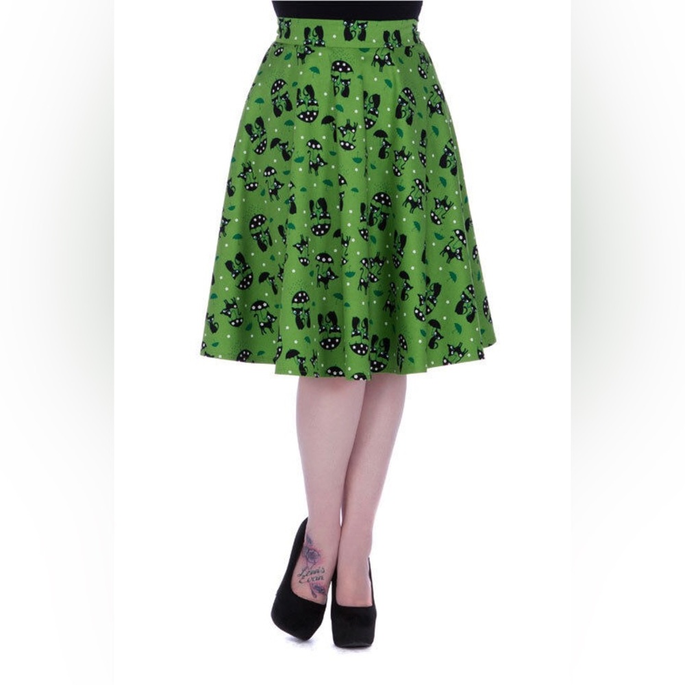EUC Voodoo Vixen Cats in the Rain Swing Skirt XL